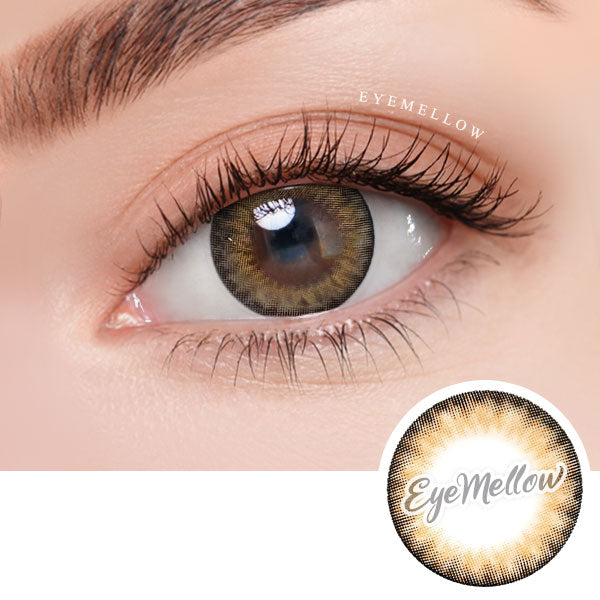 Best Korean Colored Contact Lenses - Jewel Brown Colored Contacts (1 Pair) /  This hazel brown-black 2-tone color contact lens is recommended for dark brown eyes, and the black limbal ring and graphic diameter of 13.4 mm will enlarge your pupils a little more and change your eye color to bright and attractive.   / Prescription and non-prescription available, Cheapest Colored Contact Lenses. Buy Colored Contact Lenses Online - EyeMellow