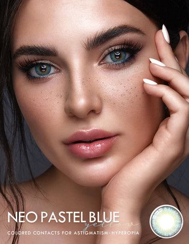 Neo Pastel Yellow Blue (Hyperopia) Colored Contact Lenses
