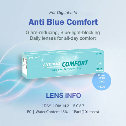 [1Day] Anti-Blue 405 Comfort 1-DAY Clear Contact Lenses (10Lenses)