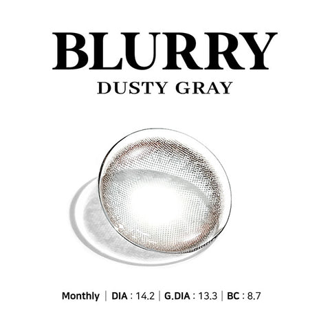 [Monthly] Blurry Dusty Gray Colored Contact Lenses - 2pairs