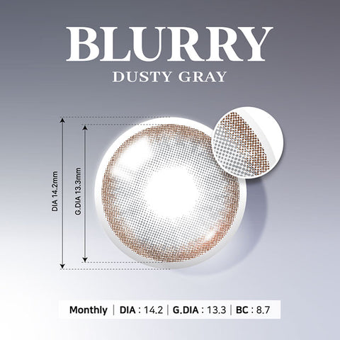 [Monthly] Blurry Dusty Gray Colored Contact Lenses - 2pairs