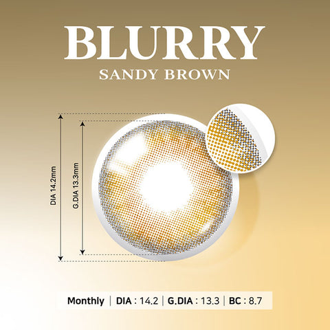 [Monthly] Blurry Sandy Brown Colored Contact Lenses - 2pairs