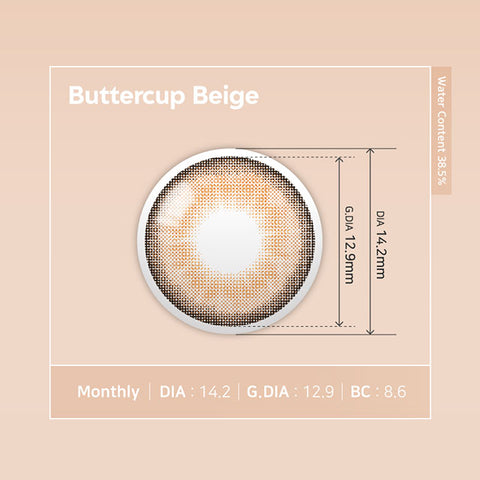 [Monthly] Buttercup Beige Colored Contact Lenses - 2pairs