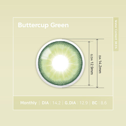 [Monthly] Buttercup Green Colored Contact Lenses - 2pairs