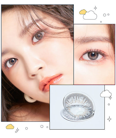 [Monthly] Anti-Blue 405 Cats Eye Gray Colored Contact Lenses