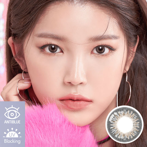 [Monthly] Anti-Blue 405 Cats Eye Gray Colored Contact Lenses