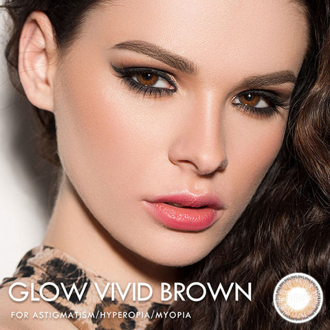 Glow Vivid Brown (Hyperopia) Colored Contact Lenses