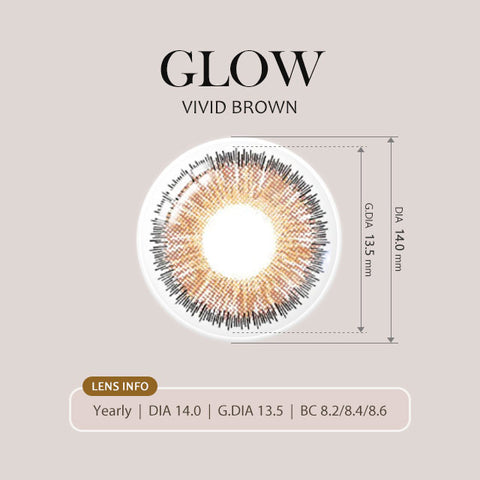[Yearly] Glow Vivid Brown (Hyperopia) Colored Contact Lenses