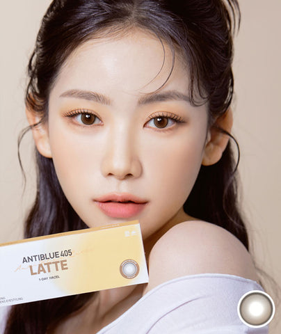 [1Day] Anti-Blue 405 Latte Hazel Colored Contact Lenses (10Lenses)