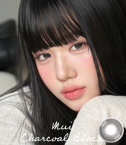 [Monthly] Mui Charcoal Black Colored Contact Lenses (2 Pairs)