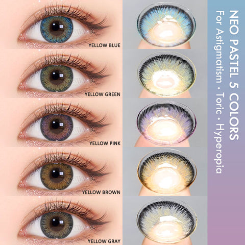 Neo Pastel Yellow Gray (Hyperopia) Colored Contact Lenses