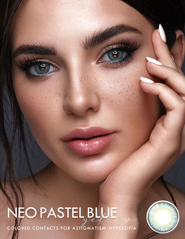 [Yearly] Neo Pastel Yellow Blue (Hyperopia) Colored Contact Lenses