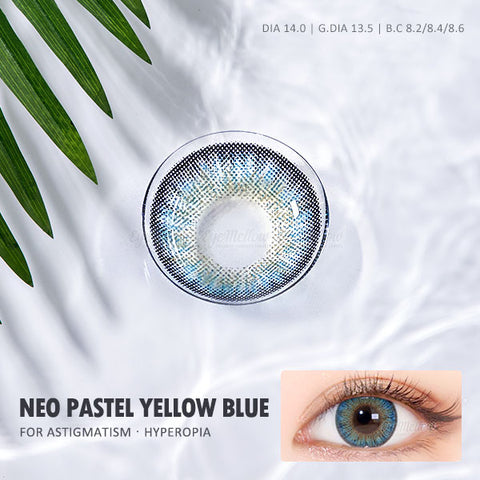 Neo Pastel Yellow Blue (Hyperopia) Colored Contact Lenses
