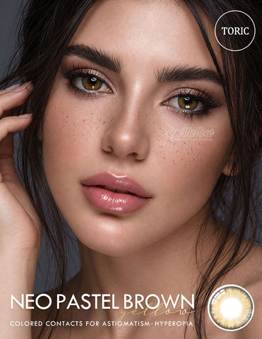 [Yearly] Neo Pastel Yellow Brown (Hyperopia) Colored Contact Lenses