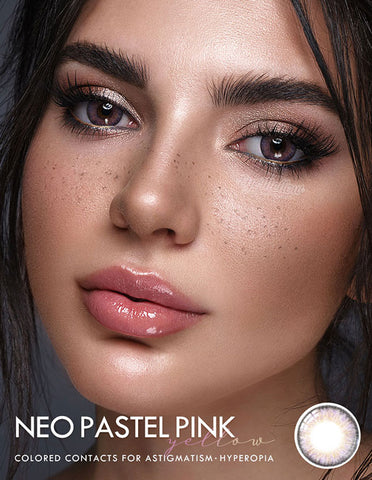 [Yearly] Neo Pastel Yellow Pink (Hyperopia) Colored Contact Lenses