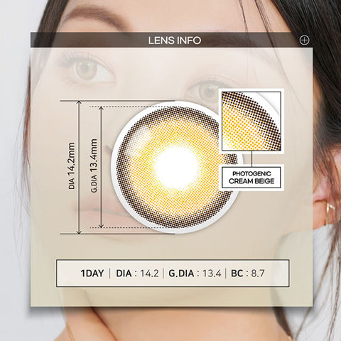 [1DAY] Photogenic Cream Beige Colored Contact Lenses (10Lenses)