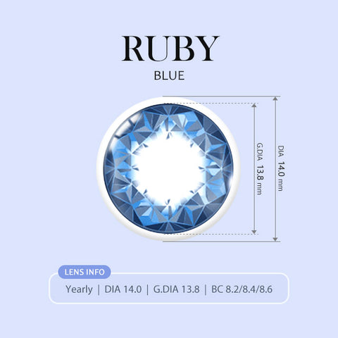 [Yearly] Ruby Blue (Toric) Colored Contact Lenses
