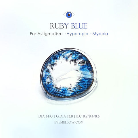 [Yearly] Ruby Blue (Toric) Colored Contact Lenses