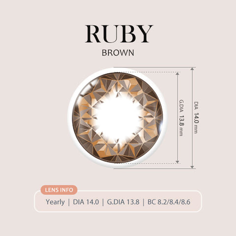 [Yearly] Ruby Brown (Hyperopia) Colored Contact Lenses