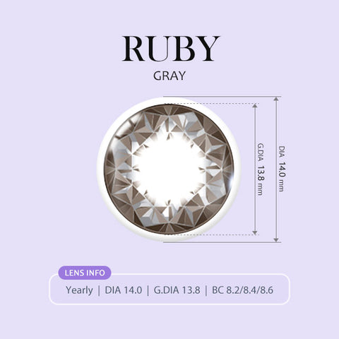 [Yearly] Ruby Gray (Hyperopia) Colored Contact Lenses