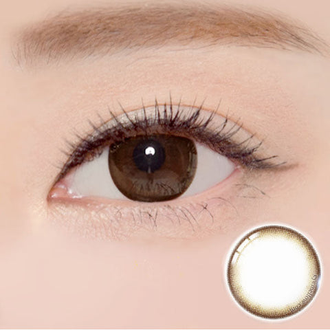 Soft Chocolate Brown Toric Colored Contact Lenses for Hyperopia with Astigmatism (1 Pair) - Double Vision(Diplopia) -   Chocolate brown colored contact lenses with a clear circle line will give a natural and beautiful enlargement effect to dark brown eyes, and a unique effect to bright eyes. The graphic diameter of 13.0mm is natural and will make your pupils more enlarged and beautiful.  Custom-made Soft Contact Lenses - EyeMellow Korean Colored Contact Lenses Online Store