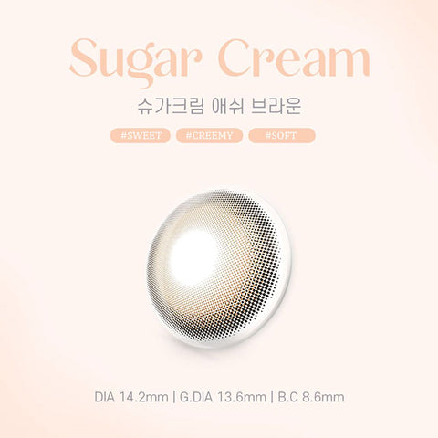 [Monthly] Sugar Cream Ash Brown Colored Contact Lenses