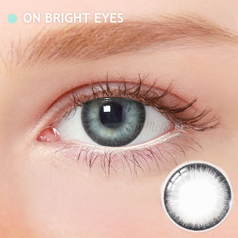Today's Gray Toric Colored Contact Lenses for Hyperopia with Astigmatism (1 Pair) - Double Vision(Diplopia) -   This grey-black 2-tone color contact lens will give a natural and beautiful enlargement effect on dark brown eyes and a unique effect on bright eyes. The graphic diameter is 13.4mm, which is recommended if you are looking for natural daily wear contact lenses.  Custom-made Soft Contact Lenses - EyeMellow Korean Colored Contact Lenses Online Store