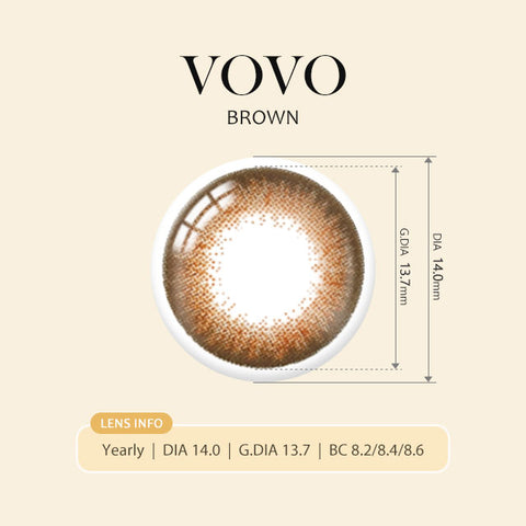 [Yearly] Vovo Brown (Toric) Colored Contact Lenses