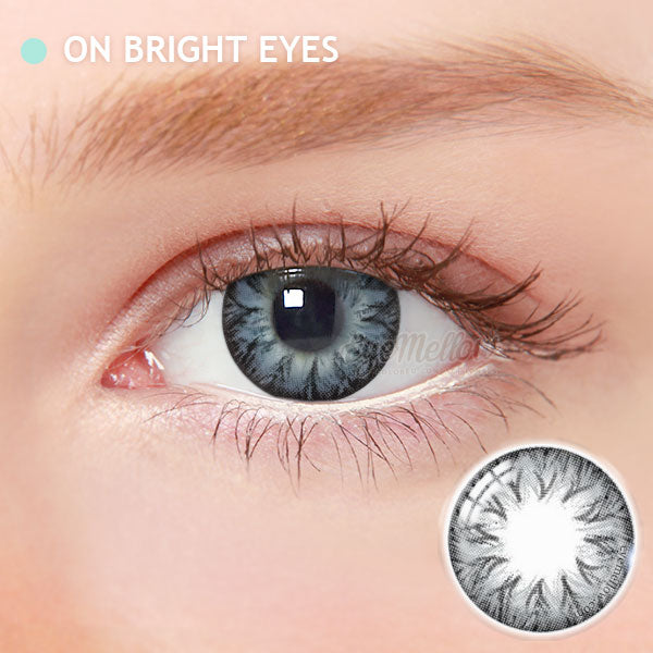 Best Coloured Toric Lenses for Astigmatism - Eclair Grey Toric Colored Contact Lenses (1 Pair)   These 3-tone colored contacts with a unique gray-black pattern can be worn in a variety of ways, such as Halloween, parties, fancy makeup, and cosplay looks. The graphic diameter of 13.4mm will enlarge your pupils a little more and make them more attractive.  Custom-made Soft Contact Lenses - EyeMellow Korean Colored Contact Lenses Online Store