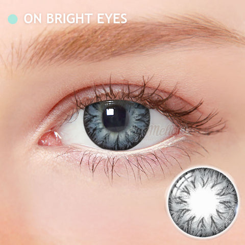 Best Coloured Toric Lenses for Astigmatism - Eclair Grey Toric Colored Contact Lenses (1 Pair)   These 3-tone colored contacts with a unique gray-black pattern can be worn in a variety of ways, such as Halloween, parties, fancy makeup, and cosplay looks. The graphic diameter of 13.4mm will enlarge your pupils a little more and make them more attractive.  Custom-made Soft Contact Lenses - EyeMellow Korean Colored Contact Lenses Online Store