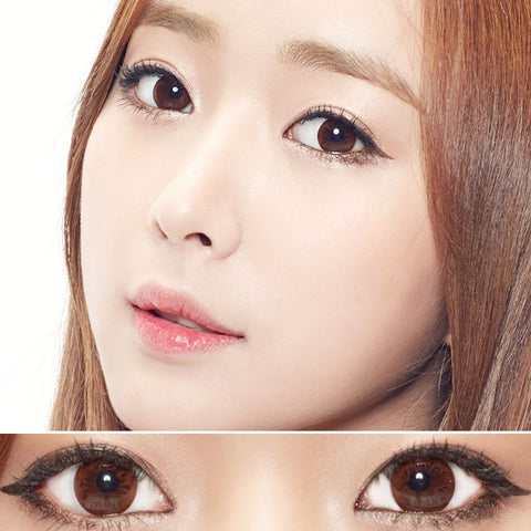 Best Korean Colored Contact Lenses - Eclair S Chocolate Colored Contacts (1 Pair) /  Chocolate Brown colored contact lenses with a beautiful and unique pattern will give dark brown eyes a natural and beautiful enlargement effect and a unique effect on bright eyes. The graphic diameter of 13.1mm is natural and will make your pupils more enlarged and beautiful.  / Prescription and non-prescription available, Cheapest Colored Contact Lenses. Buy Colored Contact Lenses Online - EyeMellow