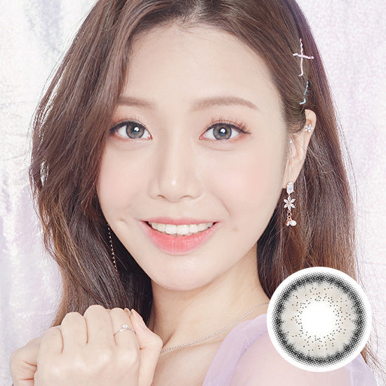 Best Korean Colored Contact Lenses - Heimish Gray Colored Contacts (1 Pair) Buy 1 Get 1 Free /  These 3-tone hazel-grey-black coloured ring circle lenses are recommended for dark brown eyes. The Black Limbal Ring and graphic diameter 13.3mm will enlarge your pupils a little more and change your eye color to bright and attractive.   / Prescription and non-prescription available, Cheapest Colored Contact Lenses. Buy Colored Contact Lenses Online - Graded Colored Contact Lenses - EyeMellow