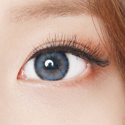 Best Korean Colored Contact Lenses - Heimish Blue Colored Contacts (1 Pair) Buy 1 Get 1 Free /  These 2-tone blue-black coloured ring circle lenses are recommended for dark brown eyes. The Black Limbal Ring and graphic diameter 13.3mm will enlarge your pupils a little more and change your eye color to bright and attractive.   / Prescription and non-prescription available, Cheapest Colored Contact Lenses. Buy Colored Contact Lenses Online - Graded Colored Contact Lenses - EyeMellow