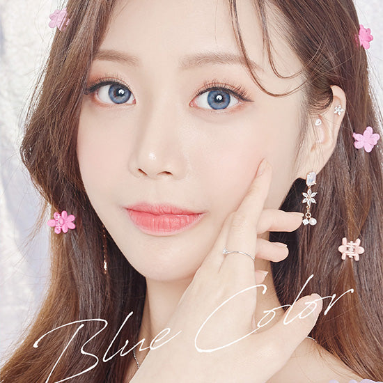 Best Korean Colored Contact Lenses - Heimish Blue Colored Contacts (1 Pair) Buy 1 Get 1 Free /  These 2-tone blue-black coloured ring circle lenses are recommended for dark brown eyes. The Black Limbal Ring and graphic diameter 13.3mm will enlarge your pupils a little more and change your eye color to bright and attractive.   / Prescription and non-prescription available, Cheapest Colored Contact Lenses. Buy Colored Contact Lenses Online - Graded Colored Contact Lenses - EyeMellow