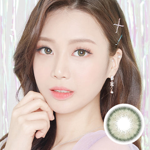 Best Korean Colored Contact Lenses - Heimish Green Colored Contacts (1 Pair) Buy 1 Get 1 Free /  These 3-tone hazel-green-black coloured ring circle lenses are recommended for dark brown eyes. The Black Limbal Ring and graphic diameter 13.3mm will enlarge your pupils a little more and change your eye color to bright and attractive.   / Prescription and non-prescription available, Cheapest Colored Contact Lenses. Buy Colored Contact Lenses Online - Graded Colored Contact Lenses - EyeMellow