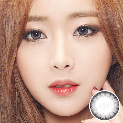 Best Korean Colored Contact Lenses - Jewel Gray Colored Contacts (1 Pair) /  This grey-black 2-tone color contact lens is recommended for dark brown eyes, and the black limbal ring and graphic diameter of 13.4 mm will enlarge your pupils a little more and change your eye color to bright and attractive.   / Prescription and non-prescription available, Cheapest Colored Contact Lenses. Buy Colored Contact Lenses Online - EyeMellow