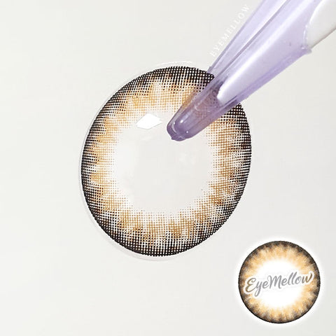 Toric Circle Lenses for Astigmatism - Jewel Brown Toric Coloured Contact Lenses (1 Pair)   This hazel brown-black 2-tone color contact lens is recommended for dark brown eyes, and the black limbal ring and graphic diameter of 13.4 mm will enlarge your pupils a little more and change your eye color to bright and attractive.  Custom-made Soft Contact Lenses - EyeMellow Korean Colored Contact Lenses Online Store