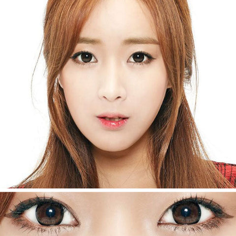 Best Korean Colored Contact Lenses - Moonlight Brown Colored Contacts (1 Pair) /  A clear black circle line and brown 2-tone color contact lenses will give a natural and beautiful enlargement effect to dark brown eyes and a unique effect to bright eyes. and the black limbal ring and graphic diameter of 13.4 mm will enlarge your pupils a little more and make them more attractive.  / Prescription and non-prescription available, Cheapest Colored Contact Lenses. Buy Colored Contact Lenses Online - EyeMellow