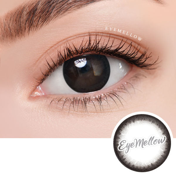 Best Korean Colored Contact Lenses - Moonlight Black Colored Contacts (1 Pair) /  The clear black circle line colored contacts will give dark brown eyes a natural and beautiful enlargement effect, and a unique effect on bright eyes. and the black limbal ring and graphic diameter of 13.4 mm will enlarge your pupils a little more and make them more attractive.   / Prescription and non-prescription available, Cheapest Colored Contact Lenses. Buy Colored Contact Lenses Online - EyeMellow