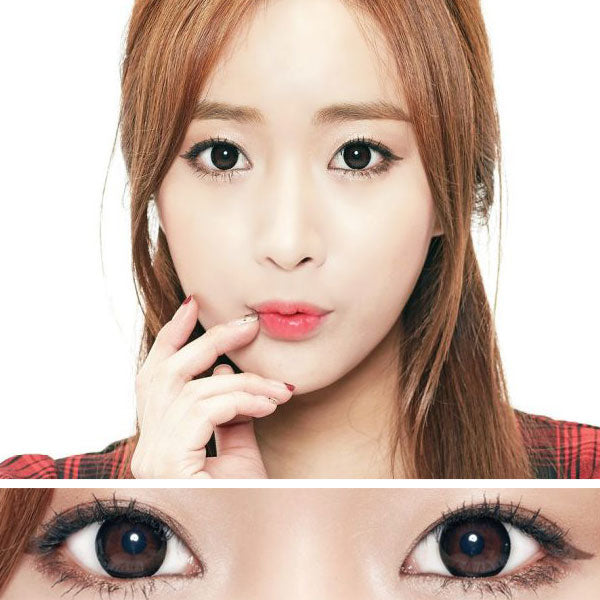 Best Korean Colored Contact Lenses - Moonlight Black Colored Contacts (1 Pair) /  The clear black circle line colored contacts will give dark brown eyes a natural and beautiful enlargement effect, and a unique effect on bright eyes. and the black limbal ring and graphic diameter of 13.4 mm will enlarge your pupils a little more and make them more attractive.   / Prescription and non-prescription available, Cheapest Colored Contact Lenses. Buy Colored Contact Lenses Online - EyeMellow