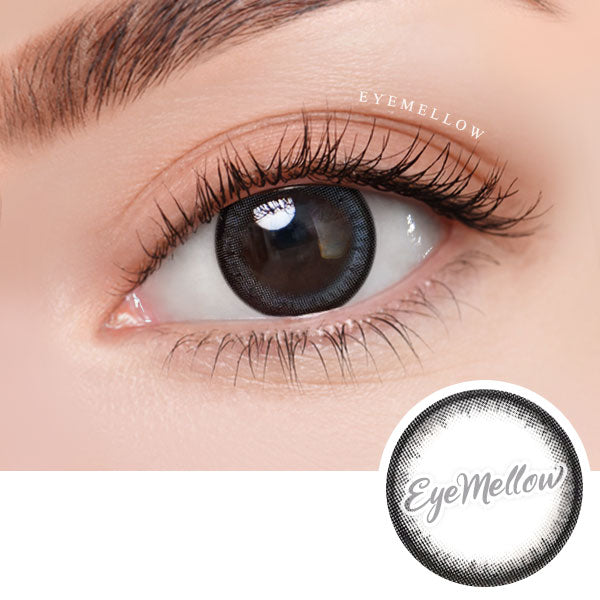 Best Colored Contact Lens for Farsightedness - Moonlight Gray Coloured Contact Lenses for Hyperopia (1 Pair)   These 2-tone gray-black color ring circle lenses will give a natural and beautiful enlargement effect on dark brown eyes and a unique effect on bright eyes. The graphic diameter of 13.4mm with black colored edges will make your pupils more enlarged and attractive.  Custom-made Soft Contact Lenses - EyeMellow Korean Colored Contact Lenses Online Store