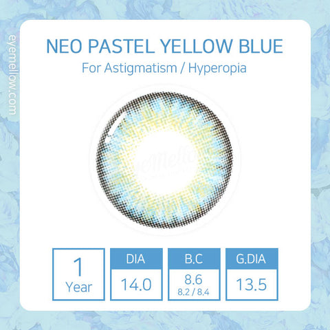 Neo Pastel Yellow Blue (Hyperopia) Colored Contact Lenses