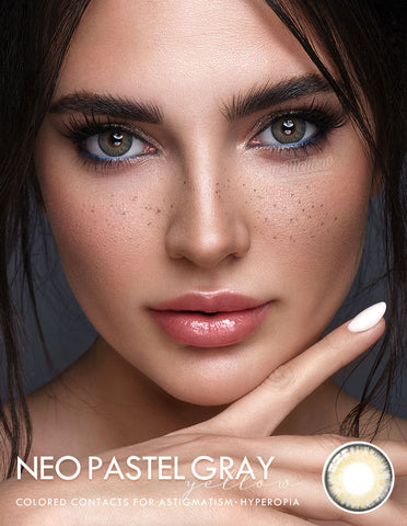 Neo Pastel Yellow Gray (Hyperopia) Colored Contact Lenses