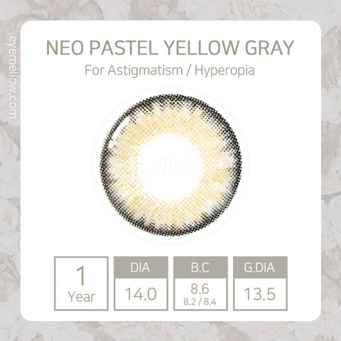 Neo Pastel Yellow Gray (Hyperopia) Colored Contact Lenses