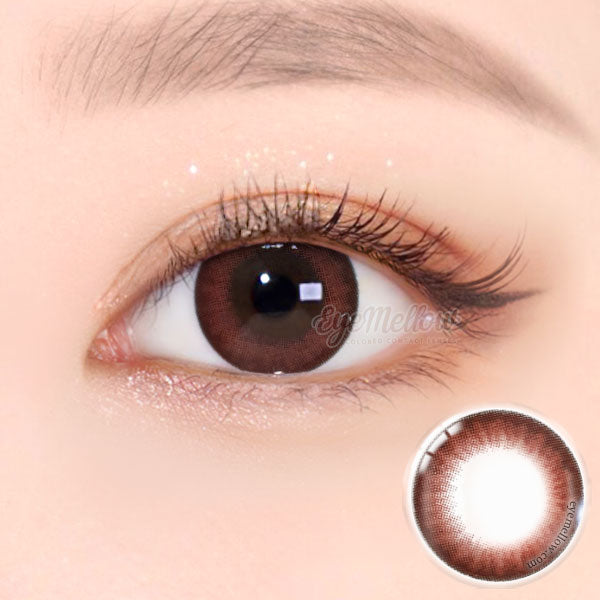 Best Coloured Toric Lenses for Astigmatism - Red Velvet Chocolate  Toric Colored Contact Lenses (1 Pair)     The 3-tone brown colored contacts of red brown and dark brown will give a natural and beautiful enlargement effect to dark brown eyes and a unique effect to bright eyes. The graphic diameter of 13.6mm will enlarge your pupils a little more and make them more attractive.    Custom-made Soft Contact Lenses - EyeMellow Korean Colored Contact Lenses Online Store