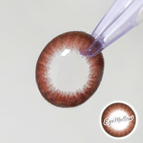 Best Coloured Toric Lenses for Astigmatism - Red Velvet Chocolate  Toric Colored Contact Lenses (1 Pair)     The 3-tone brown colored contacts of red brown and dark brown will give a natural and beautiful enlargement effect to dark brown eyes and a unique effect to bright eyes. The graphic diameter of 13.6mm will enlarge your pupils a little more and make them more attractive.    Custom-made Soft Contact Lenses - EyeMellow Korean Colored Contact Lenses Online Store
