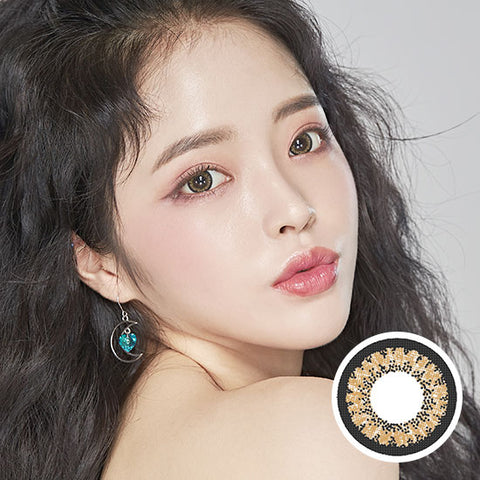 Best Korean Colored Contact Lenses - Doll-like SWEET2 Brown Colored Contacts (1 Pair) /  These 2-tone brown color big circle lenses will make your eyes bigger and more beautiful, and will make you look even better at Halloween, parties, fancy makeup, and cosplay looks.  / Prescription and non-prescription available, Cheapest Colored Contact Lenses. Buy Colored Contact Lenses Online - EyeMellow