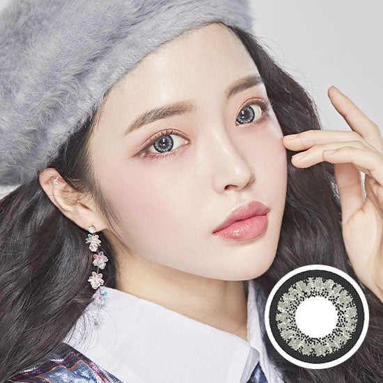 Best Korean Colored Contact Lenses - Doll-like SWEET2 Gray Colored Contacts (1 Pair) /  These 2-tone grey color big circle lenses will make your eyes bigger and more beautiful, and will make you look even better at Halloween, parties, fancy makeup, and cosplay looks.  / Prescription and non-prescription available, Cheapest Colored Contact Lenses. Buy Colored Contact Lenses Online - EyeMellow