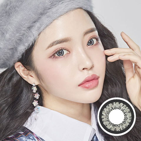 Best Korean Colored Contact Lenses - Doll-like SWEET2 Gray Colored Contacts (1 Pair) /  These 2-tone grey color big circle lenses will make your eyes bigger and more beautiful, and will make you look even better at Halloween, parties, fancy makeup, and cosplay looks.  / Prescription and non-prescription available, Cheapest Colored Contact Lenses. Buy Colored Contact Lenses Online - EyeMellow