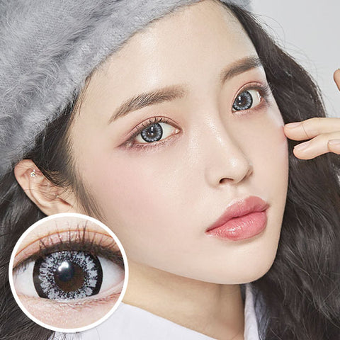 Best Korean Colored Contact Lenses - Doll-like SWEET2 Gray Colored Contacts (1 Pair) /  These 2-tone grey color big circle lenses will make your eyes bigger and more beautiful, and will make you look even better at Halloween, parties, fancy makeup, and cosplay looks.  / Prescription and non-prescription available, Cheapest Colored Contact Lenses. Buy Colored Contact Lenses Online - EyeMellow